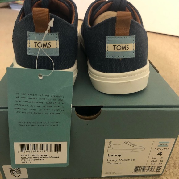 Toms Other - BNWT AND BOX TOMS Lenny shoes size 4 youth